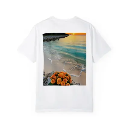 Orange Roses Bouquet Tropical Beach Sunset