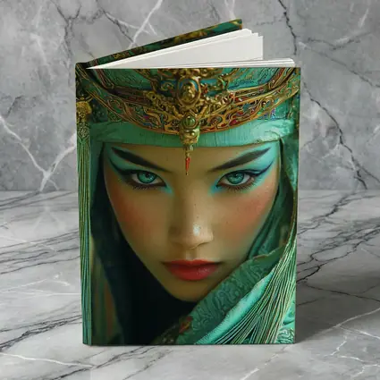 Chinese Opera Warrior Woman Teal Gold