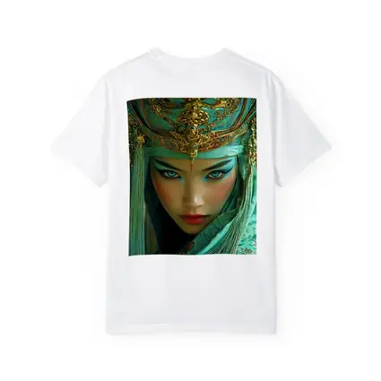 Chinese Opera Warrior Woman Teal Gold
