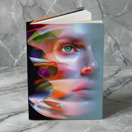 Glitch Art Woman Face Colorful Abstract Portrait