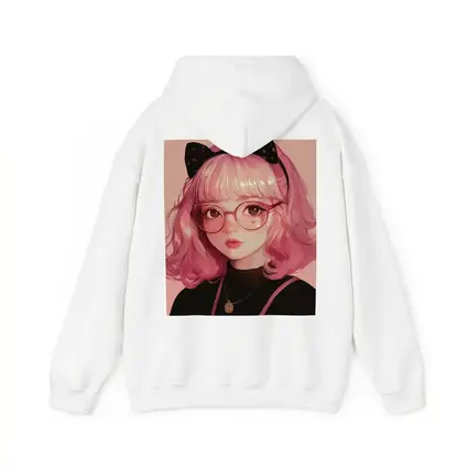 Pink Hair Anime Girl Black Bow Portrait