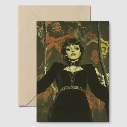Gothic Woman Black Velvet Dark Dramatic Portrait