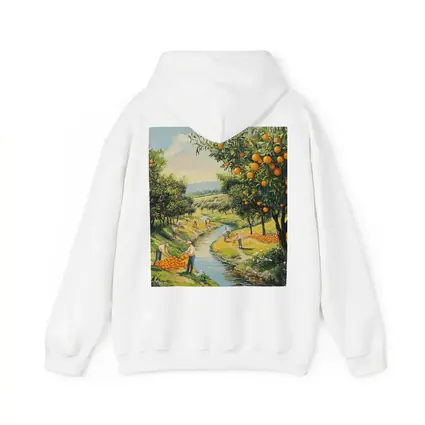 Orange Orchard Harvest Painting Farm Scene