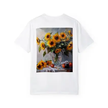 Sunflowers In Glass Vase Still Life Painting