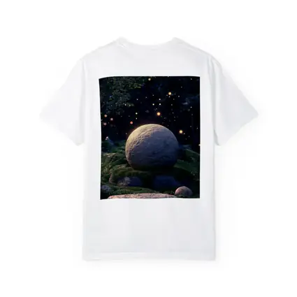 Glowing Stone Forest Night Fireflies Fantasy