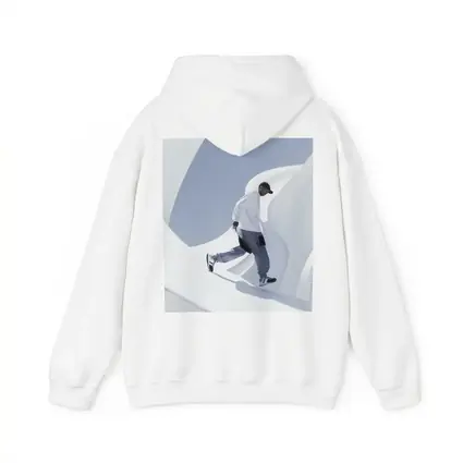 Man Running Through White Architectural Curves