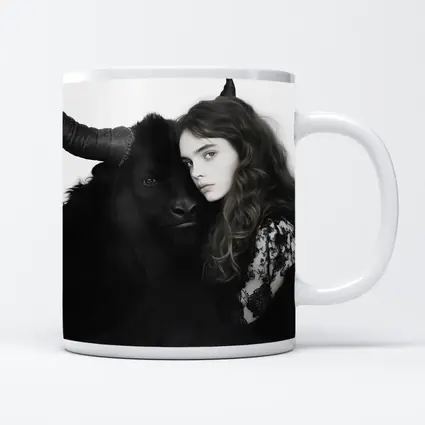 Young Woman Black Bull Dark Fantasy Portrait