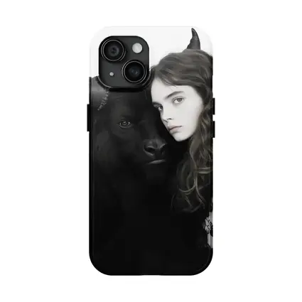Young Woman Black Bull Dark Fantasy Portrait