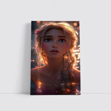 Fantasy Girl Glowing Water Magical Night