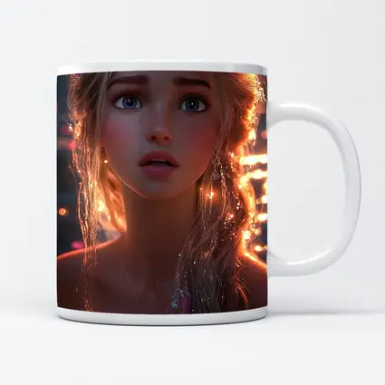 Fantasy Girl Glowing Water Magical Night