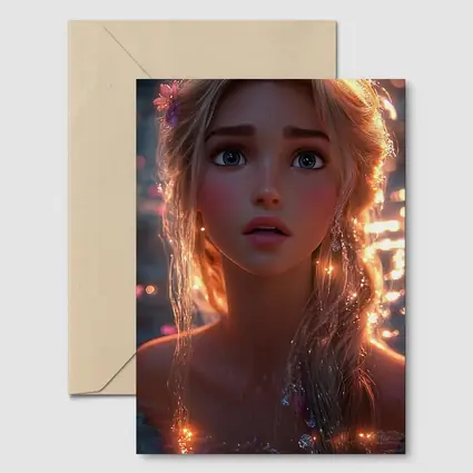 Fantasy Girl Glowing Water Magical Night