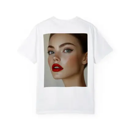 Woman Red Lips Blue Eyes Portrait