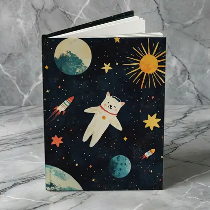 Cute Cat Astronaut Floating In Space