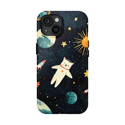 Cute Cat Astronaut Floating In Space