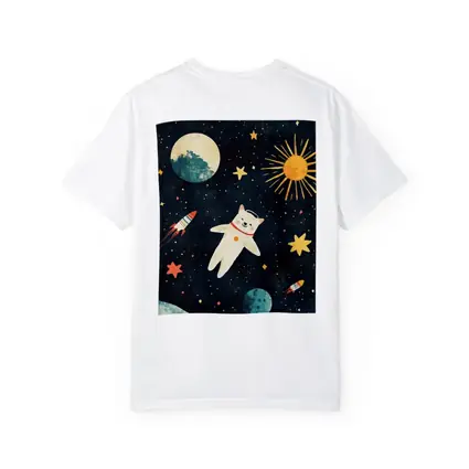 Cute Cat Astronaut Floating In Space