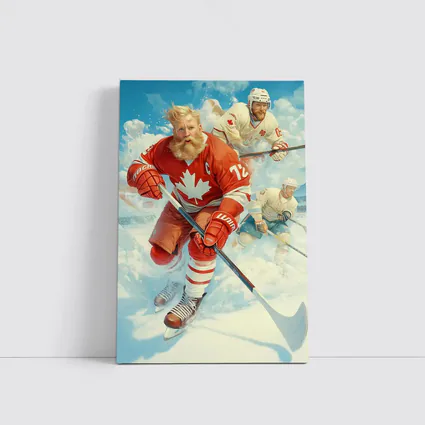 Canada Hockey Player Action Ice Painting