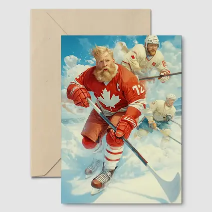 Canada Hockey Player Action Ice Painting