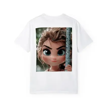 Cartoon Girl Swimming in Green Water