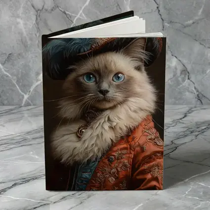 Ragdoll Cat Royal Renaissance Portrait Dark Background