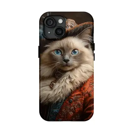 Ragdoll Cat Royal Renaissance Portrait Dark Background