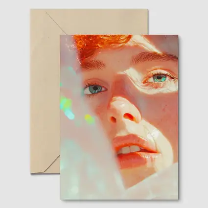 Young Man Close Up Portrait Light Glow