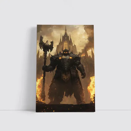 Dark Armored Warrior Fire Gothic Castle