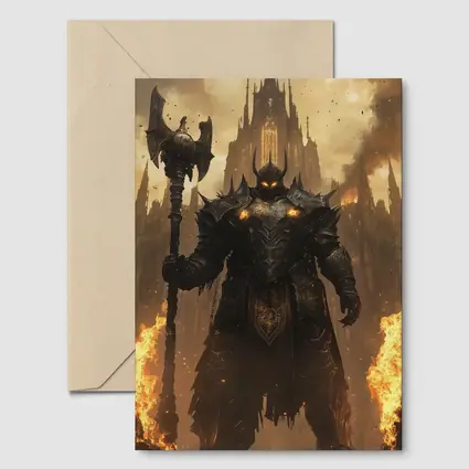 Dark Armored Warrior Fire Gothic Castle