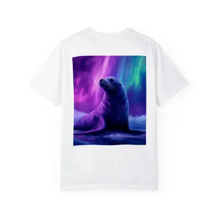 Seal Pup Under Aurora Borealis Northern Lights