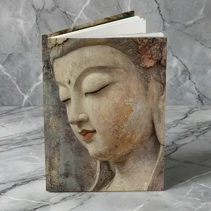 Ancient Guanyin Bodhisattva Statue Textured Stone