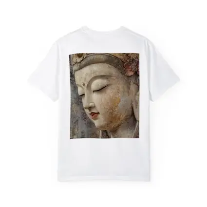 Ancient Guanyin Bodhisattva Statue Textured Stone