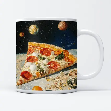 Pizza Slice Floating In Outer Space