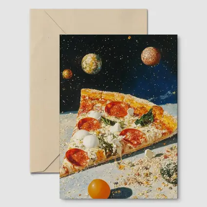 Pizza Slice Floating In Outer Space