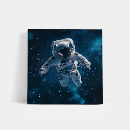 Astronaut Floating in Deep Blue Space
