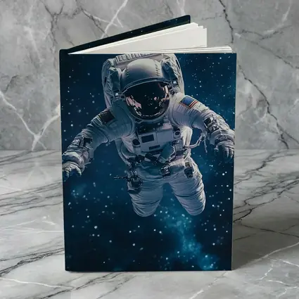 Astronaut Floating in Deep Blue Space