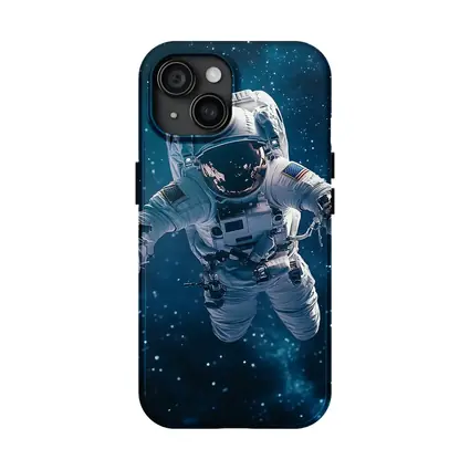 Astronaut Floating in Deep Blue Space