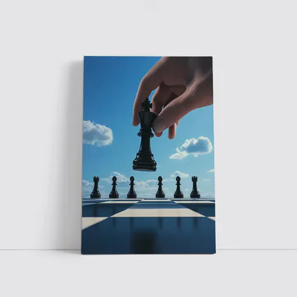 Chess King Move Blue Sky Background
