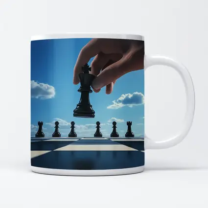 Chess King Move Blue Sky Background