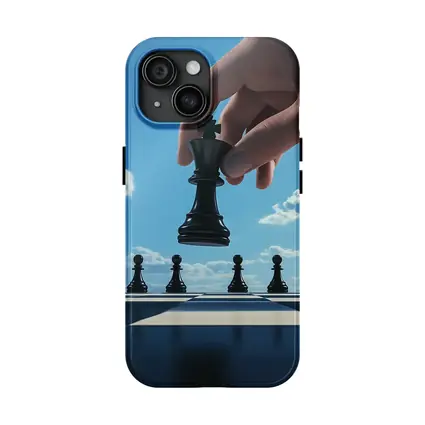 Chess King Move Blue Sky Background