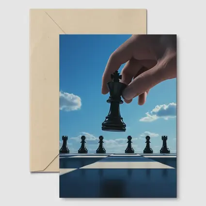 Chess King Move Blue Sky Background