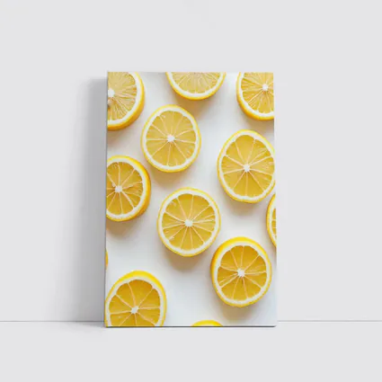 Fresh Lemon Slices On White Background