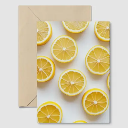Fresh Lemon Slices On White Background