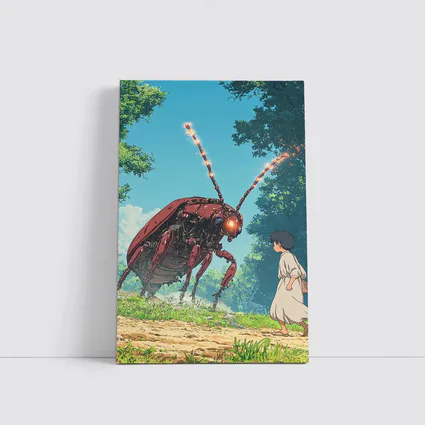Giant Mech Beetle Anime Forest Encounter