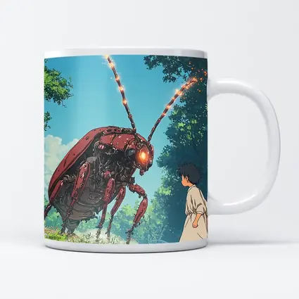 Giant Mech Beetle Anime Forest Encounter