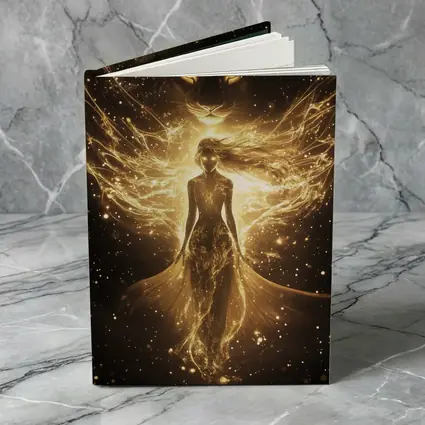 Golden Woman Lion Spirit Dark Fantasy Art