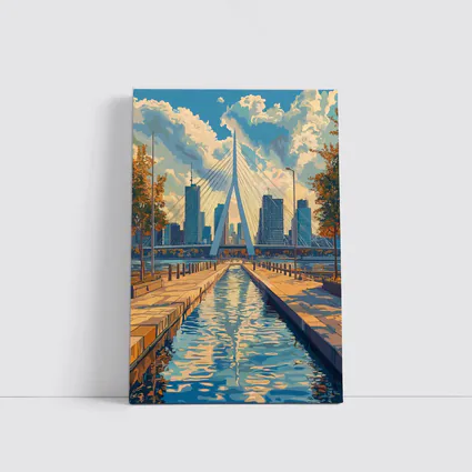Erasmus Bridge Rotterdam City Canal Art