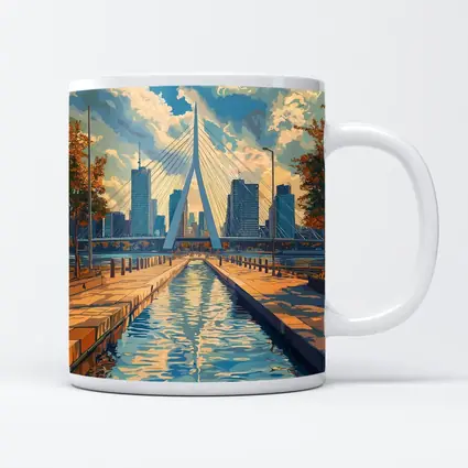 Erasmus Bridge Rotterdam City Canal Art