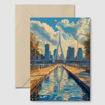 Erasmus Bridge Rotterdam City Canal Art