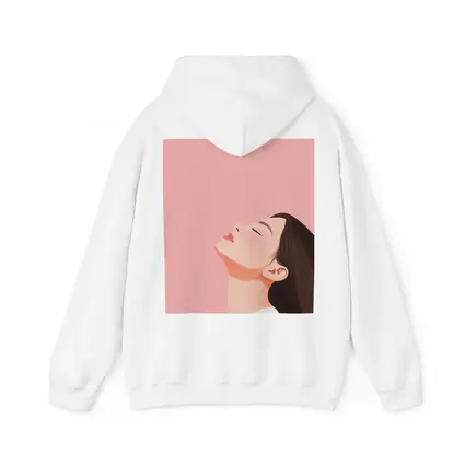 Minimalist Woman Profile Illustration Pink Background