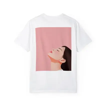 Minimalist Woman Profile Illustration Pink Background