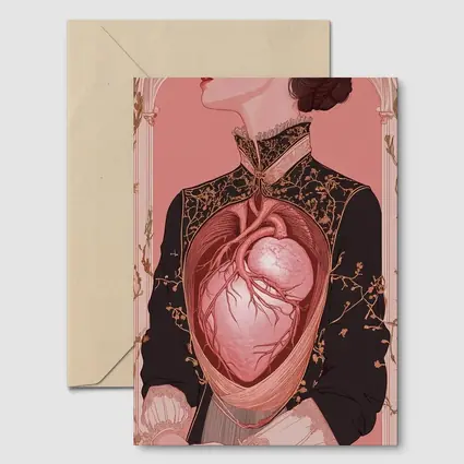 Woman Anatomical Heart Victorian Dark Art